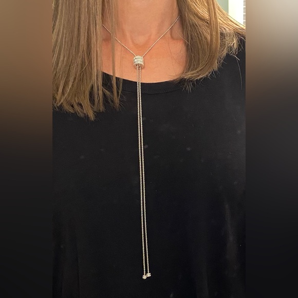 INC silver-tone pavé sliding bead necklace - Picture 5 of 11